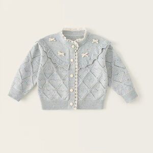 Elegant Light Blue Kids Cardigan
